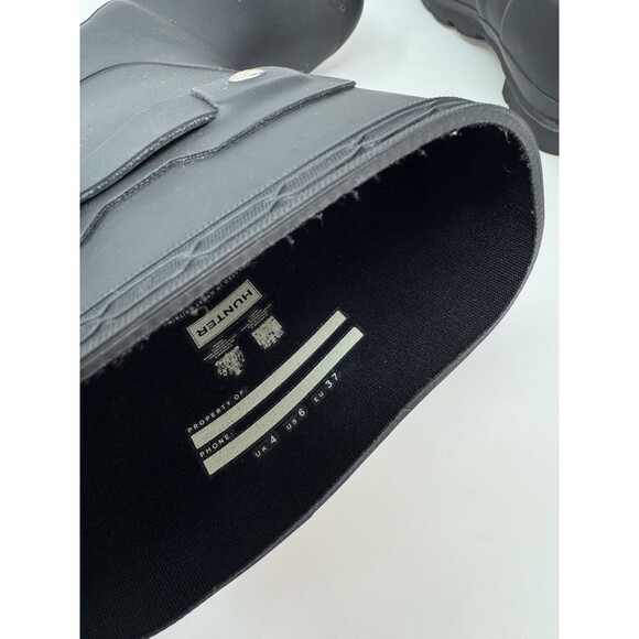 Hunter Womens Rain Boots Black Original Short Pull On Waterproof Outdoor US 6 - Picture 8 of 8